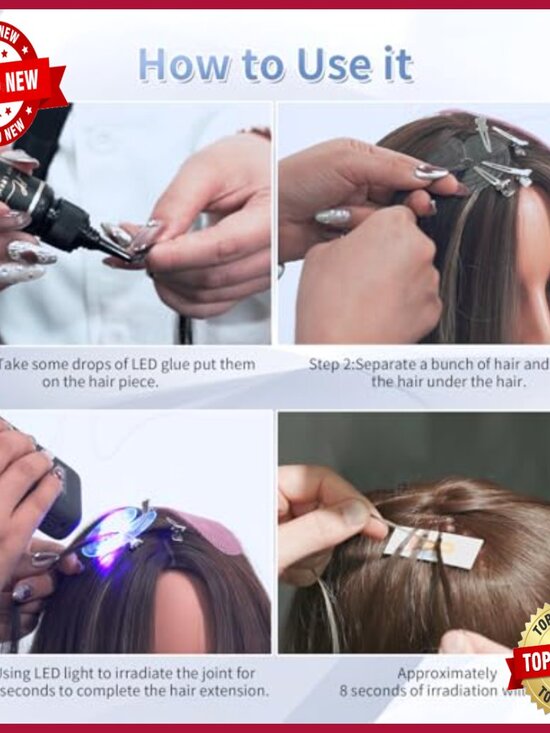 Portable UV Hair Extension Machine Fast Curing Lamp for Wig Extensions